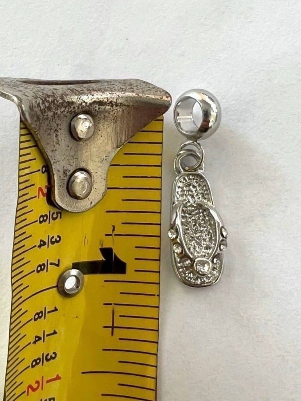 Pavé CZ Flip Flop Dangle Charm Silver - Pandora style - Picture 5 of 5